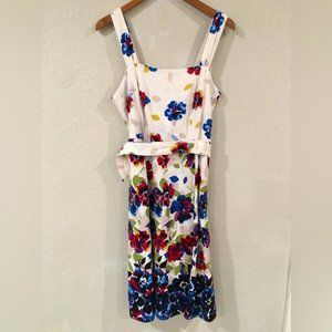 Lane Bryant Women’s Sz 16 Colorful Floral Linen Summer Dress